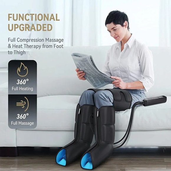FT-076A Black 3 Mode Intensities Air Compression Leg Massager With Heat - Picture 2 of 6
